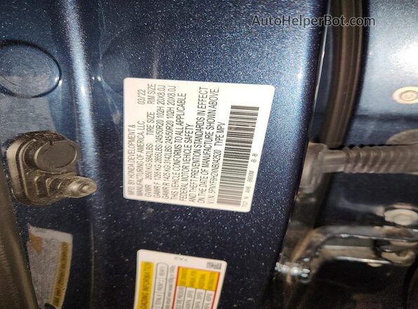 5FNYF6H2XNB042520 2022 HONDA PILOT Угольный Вид наклейки с VIN-кодом