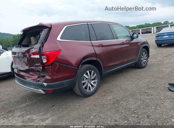 5FNYF6H37KB039448 2019 HONDA PILOT Темно-бордовый Задняя правая четверть