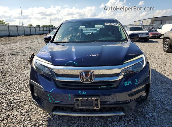 5FNYF6H56KB038633 2019 HONDA PILOT Blue Vista frontal