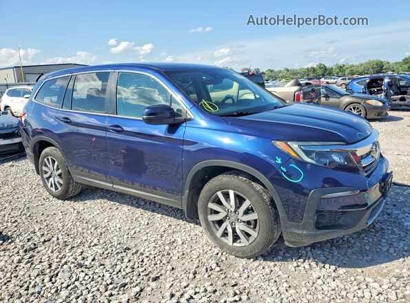 5FNYF6H56KB038633 2019 HONDA PILOT Blue Delantero derecho