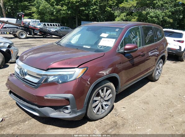 5FNYF6H58MB088243 2021 HONDA PILOT Burgundy Przód lewy