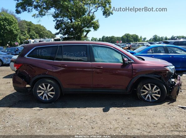 5FNYF6H58MB088243 2021 HONDA PILOT Burgundy Widok zestawu wskaźników