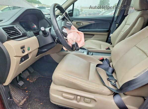 5FNYF6H59MB017374 2021 HONDA PILOT Burgundy Вид салону спереду