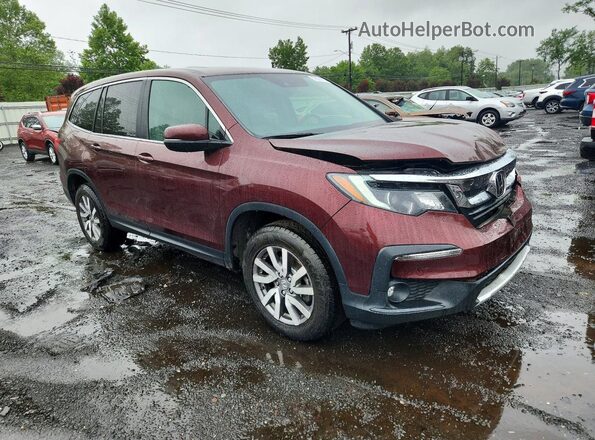 5FNYF6H59MB017374 2021 HONDA PILOT Burgundy Передня права чверть