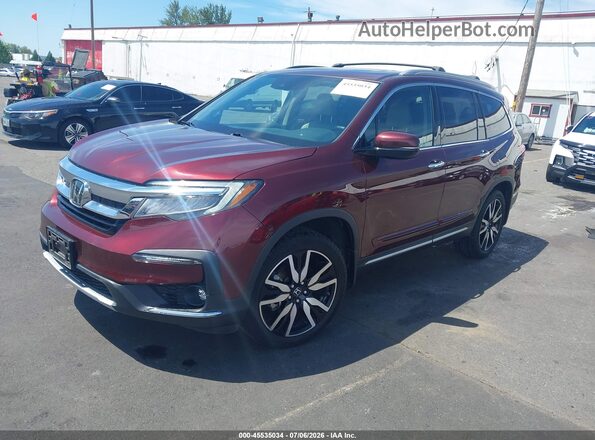 5FNYF6H63MB043509 2021 HONDA PILOT Maroon Առջևի ձախ երեք քառորդ տեսարան