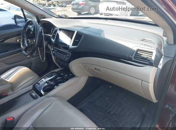 5FNYF6H67KB022501 2019 HONDA PILOT Burgundy Вид салону спереду