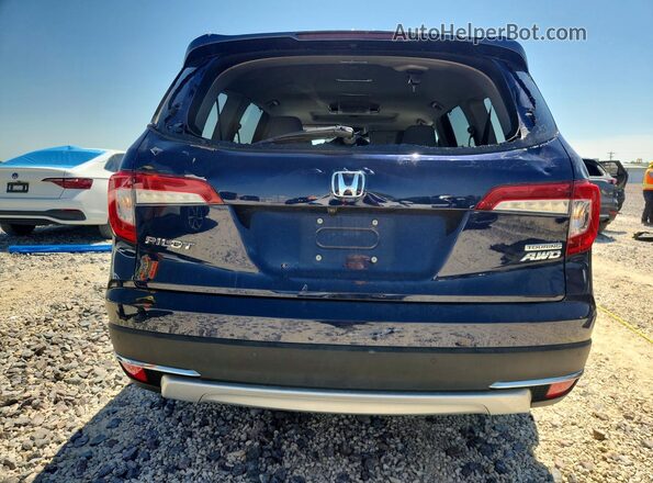 5FNYF6H68KB000393 2019 HONDA PILOT Blue Вид ззаду