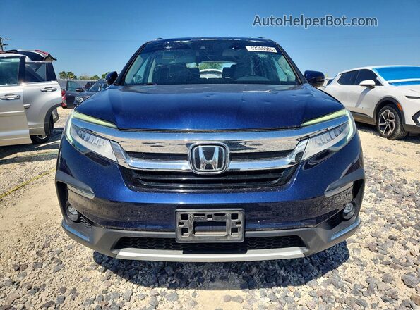 5FNYF6H68KB000393 2019 HONDA PILOT Blue Вид спереду
