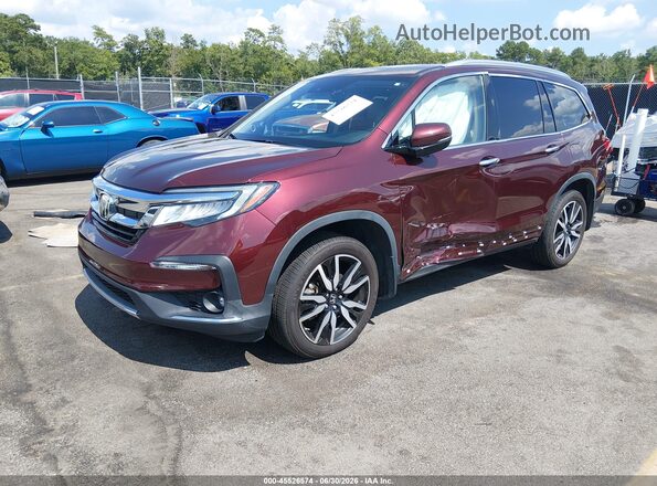 5FNYF6H91NB012237 2022 HONDA PILOT Red წინა მარცხენა ხედი სამი მეოთხედიდან