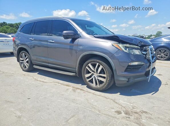 5FNYF6H92JB000057 2018 HONDA PILOT Gray Delantero derecho