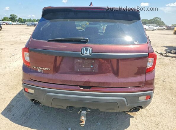 5FNYF7H52MB000163 2021 HONDA PASSPORT Burgundy Rear view