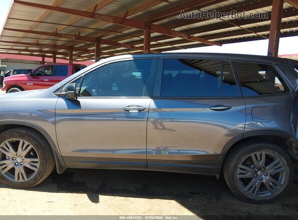 5FNYF7H56MB000666 2021 HONDA PASSPORT Gray Սալոնի 360 աստիճան տեսք