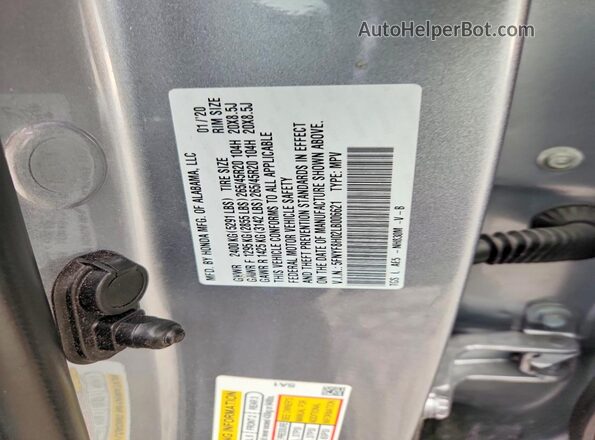 5FNYF8H02LB006621 2020 HONDA PASSPORT Silver ძრავის განყოფილების ხედი