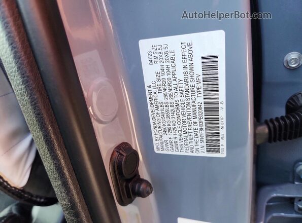 5FNYF8H03PB020842 2023 HONDA PASSPORT Gray Widok naklejki z numerem VIN