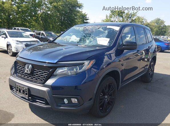 5FNYF8H25KB005950 2019 HONDA PASSPORT Blue Передня ліва чверть