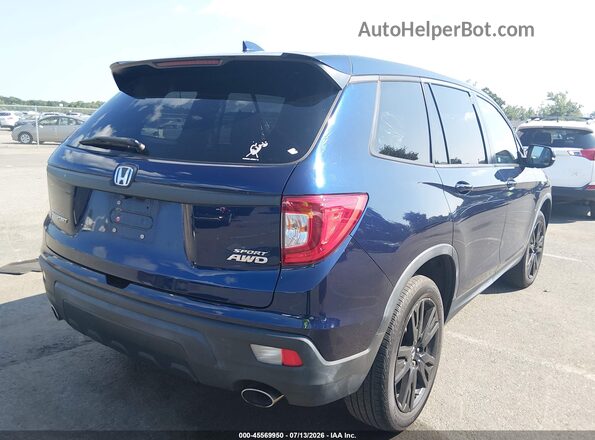 5FNYF8H25KB005950 2019 HONDA PASSPORT Blue Задня права чверть