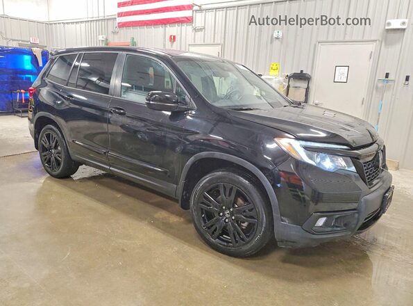 5FNYF8H2XKB030858 2019 HONDA PASSPORT Черный Передняя правая четверть