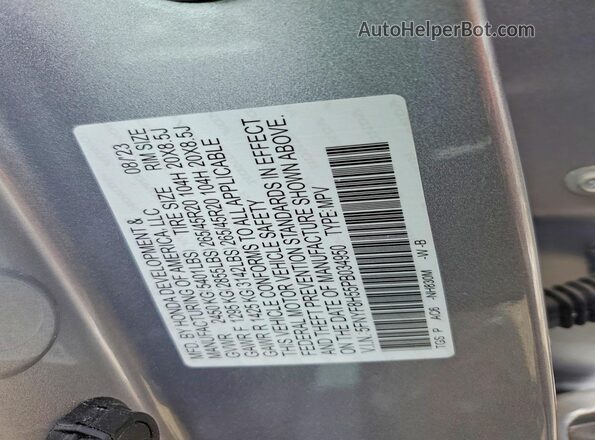 5FNYF8H55PB034950 2023 HONDA PASSPORT Silver Widok komory silnika