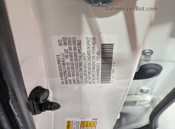 5FNYF8H59PB039312 2023 HONDA PASSPORT Белый Вид наклейки с VIN-кодом