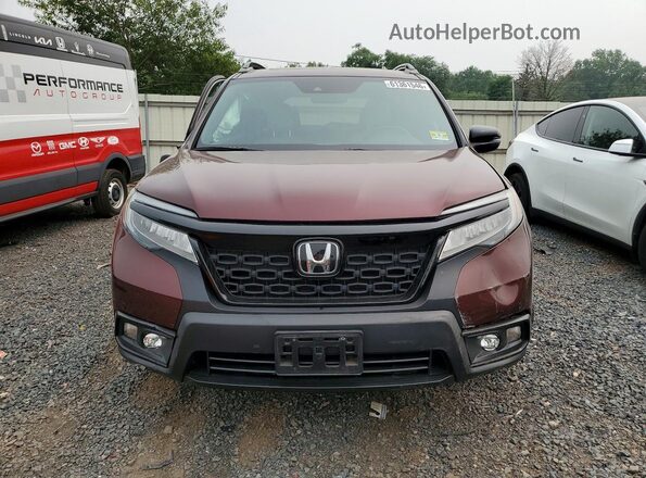 5FNYF8H99MB013405 2021 HONDA PASSPORT Maroon Vista frontal