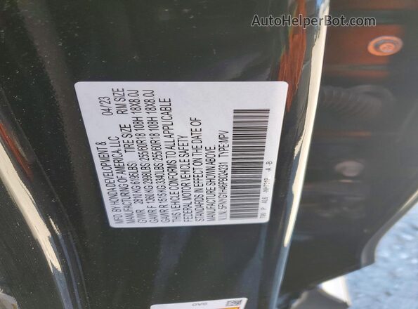 5FNYG1H46PB024231 2023 HONDA PILOT Black Widok naklejki z numerem VIN