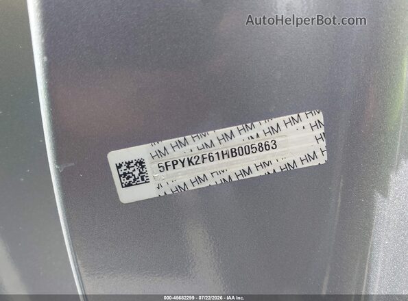 5FPYK2F61HB005863 2017 HONDA RIDGELINE Gray Vista del compartimento del motor