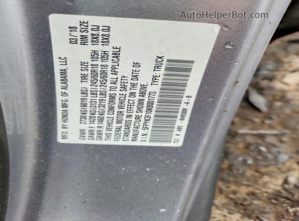 5FPYK3F10KB001773 2019 HONDA RIDGELINE Silver Engine compartment view