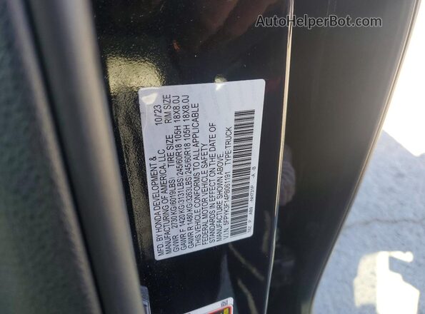5FPYK3F14PB061191 2023 HONDA RIDGELINE Black Engine compartment view
