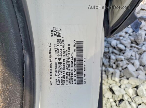 5FPYK3F61KB008887 2019 HONDA RIDGELINE Белый Вид подкапотного пространства