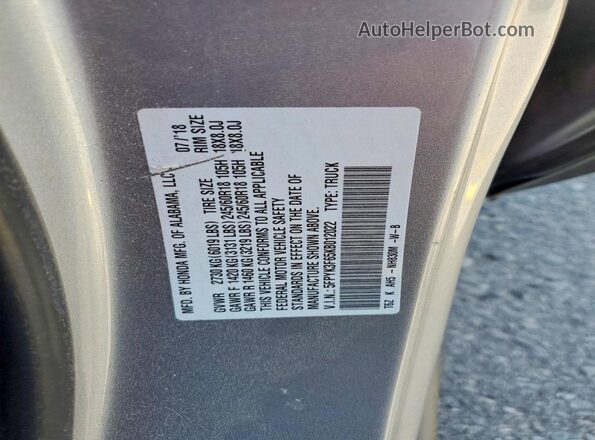 5FPYK3F65KB012022 2019 HONDA RIDGELINE Silver Вид підкапотного простору