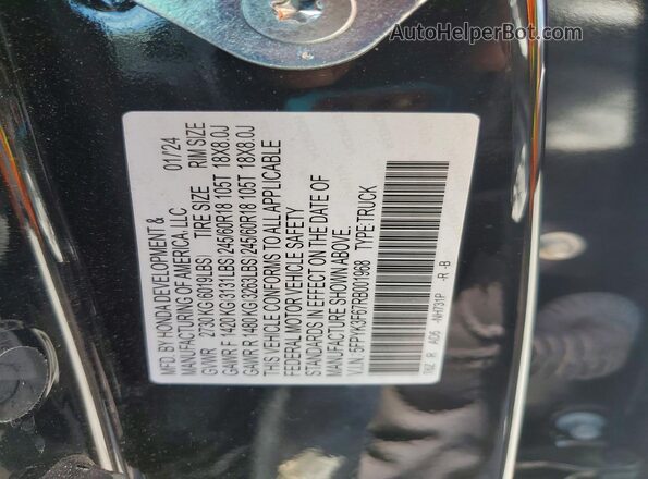 5FPYK3F67RB001968 2024 HONDA RIDGELINE Black VIN sticker view