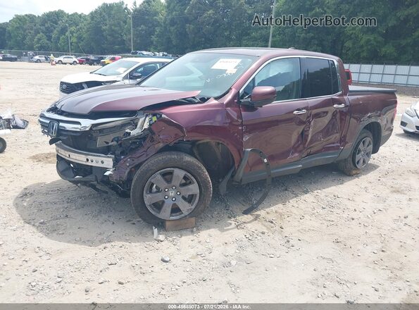 5FPYK3F72LB000906 2020 HONDA RIDGELINE Burgundy წინა მარცხენა ხედი სამი მეოთხედიდან