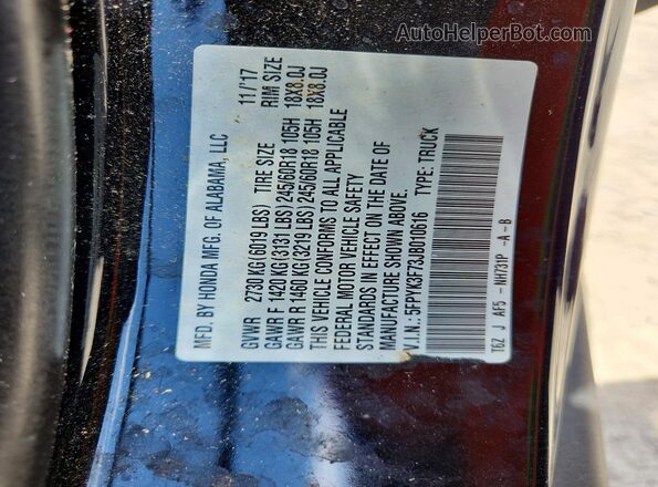 5FPYK3F73JB010616 2018 HONDA RIDGELINE Black Շարժիչի բաժամունքի տեսք