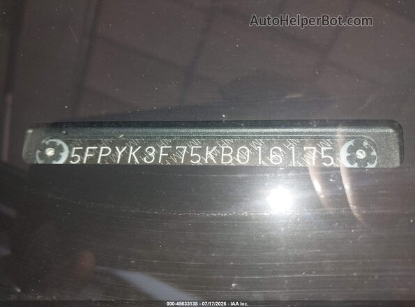 5FPYK3F75KB016175 2019 HONDA RIDGELINE Gray Շարժիչի բաժամունքի տեսք