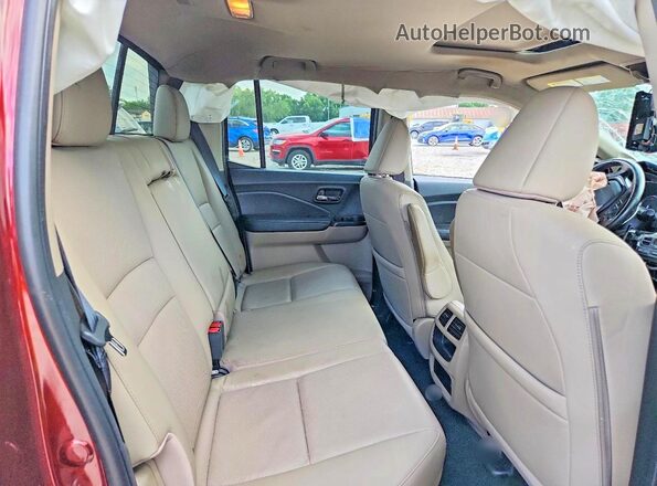 5FPYK3F78KB036873 2019 HONDA RIDGELINE Maroon Rear seats view