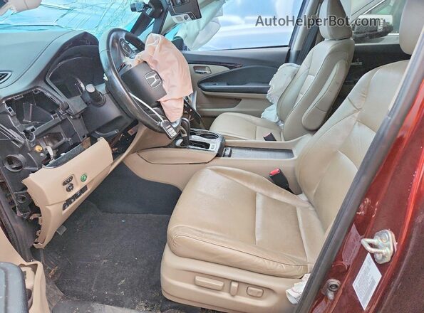 5FPYK3F78KB036873 2019 HONDA RIDGELINE Maroon Front interior view