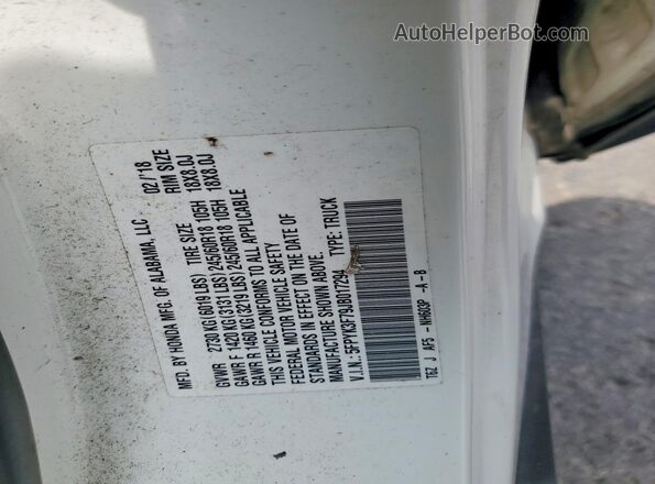 5FPYK3F79JB017294 2018 HONDA RIDGELINE White Widok komory silnika