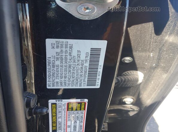 5FPYK3F83NB024787 2022 HONDA RIDGELINE Black Շարժիչի բաժամունքի տեսք