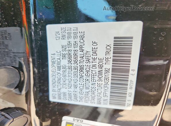 5FPYK3F84SB017682 2025 HONDA RIDGELINE Black Widok komory silnika