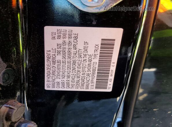 5FPYK3F86NB021723 2022 HONDA RIDGELINE Black ძრავის განყოფილების ხედი