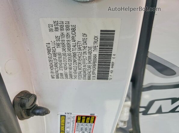 5FPYK3F86PB006464 2023 HONDA RIDGELINE White ძრავის განყოფილების ხედი