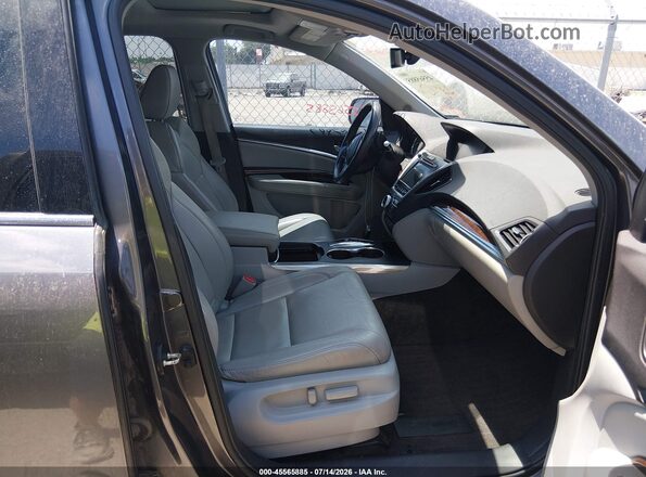 5FRYD3H76HB007461 2017 ACURA MDX Gray Вид салону спереду