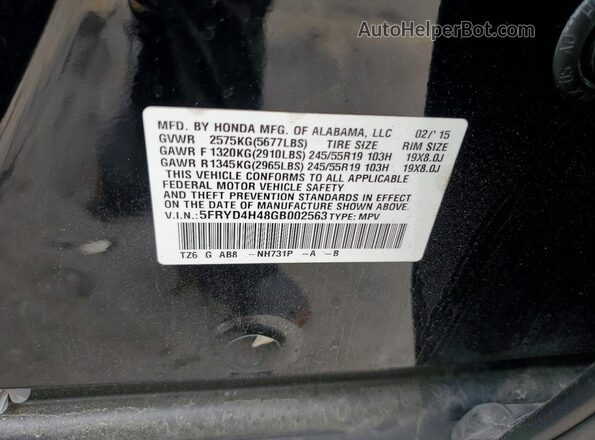 5FRYD4H48GB002563 2016 ACURA MDX Black Սալոնի 360 աստիճան տեսք
