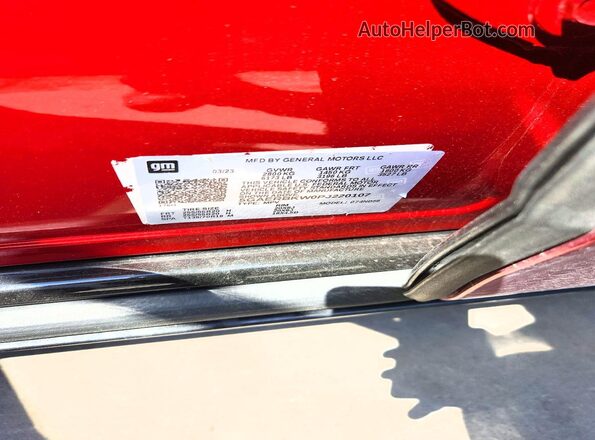 5GAERBKW0PJ220107 2023 BUICK ENCLAVE Красный Вид наклейки с VIN-кодом