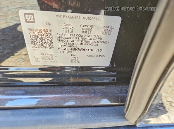 5GAERBKW0RJ105316 2024 BUICK ENCLAVE Black Սալոնի 360 աստիճան տեսք