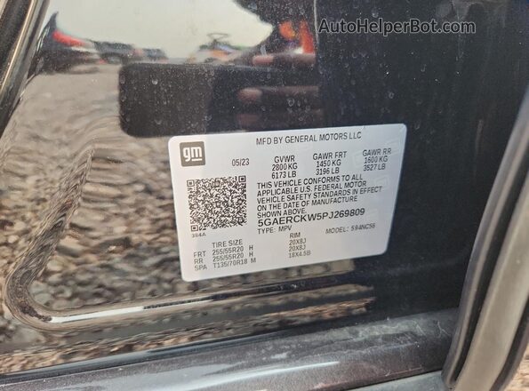 5GAERCKW5PJ269809 2023 BUICK ENCLAVE Black VIN կոդի պիտակի տեսք