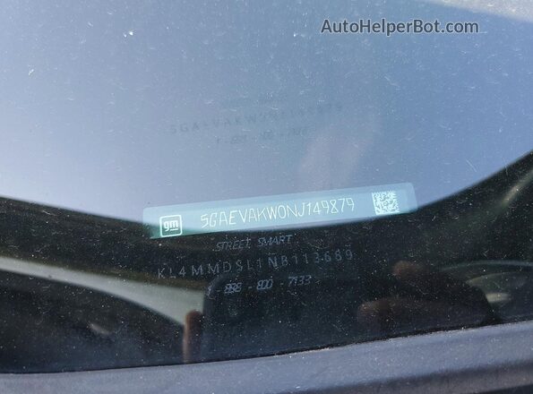 5GAEVAKW0NJ149879 2022 BUICK ENCLAVE Green VIN sticker view