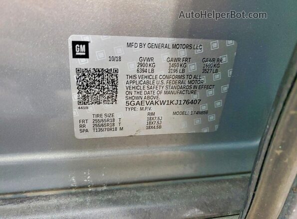 5GAEVAKW1KJ176407 2019 BUICK ENCLAVE Tan Вид підкапотного простору