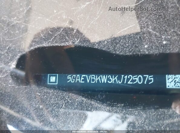 5GAEVBKW3KJ125075 2019 BUICK ENCLAVE Black ძრავის განყოფილების ხედი