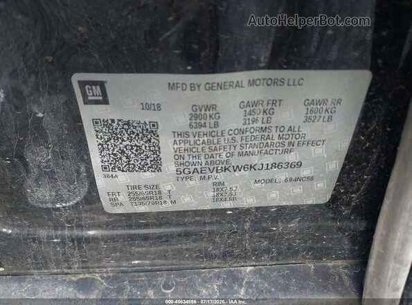5GAEVBKW6KJ186369 2019 BUICK ENCLAVE Black Widok komory silnika
